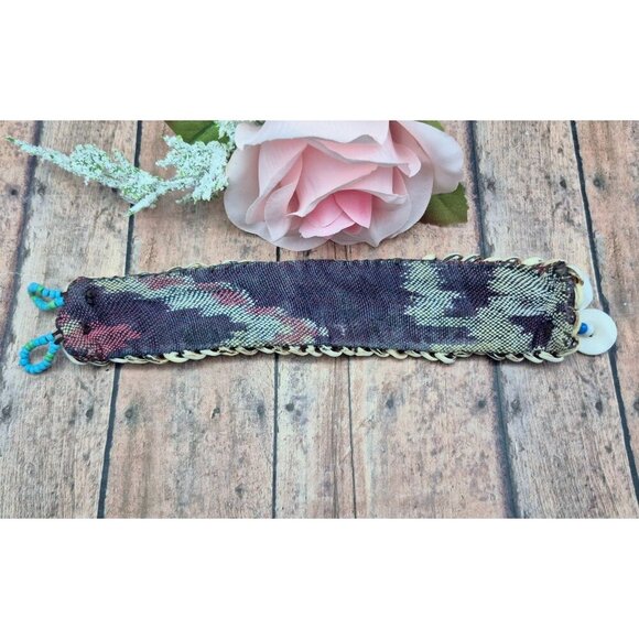 Handmade AFRICAN Jewelry Cowie Shell, Bead, & Seed Bead Bracelet Tribal 7.5 in - Picture 10 of 11